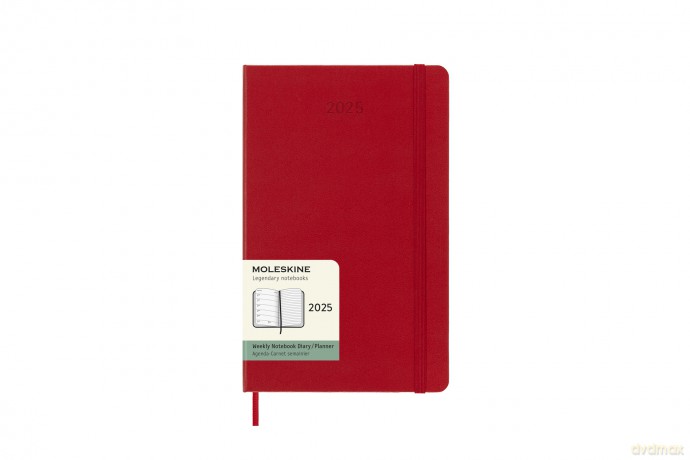 Kalendarz 2025 12M Moleskine L tygodniowy Scarlet Red 13x21 [KALENDARZ]