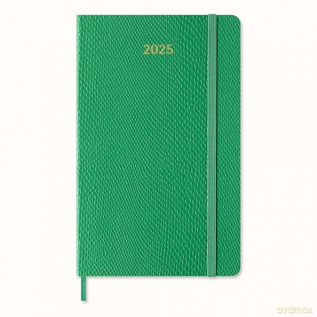 Kalendarz 2025 12M Moleskine L tygodniowy skóra węża zielony 13x21 [KALENDARZ]