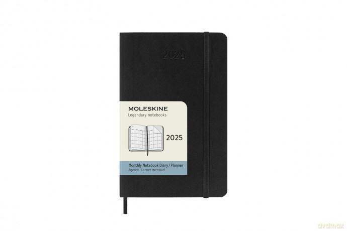 Kalendarz 2025 12M Moleskine P miesięczny czarny 9x14 [KALENDARZ]