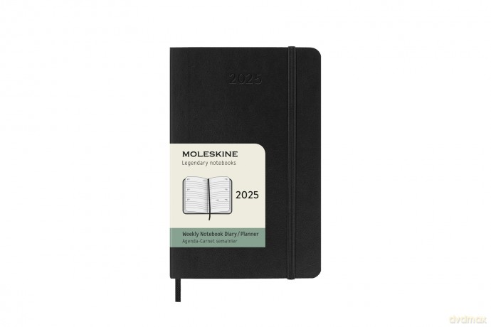 Kalendarz 2025 12M Moleskine P tygodniowy horyzontalny czarny 9x14 [KALENDARZ]