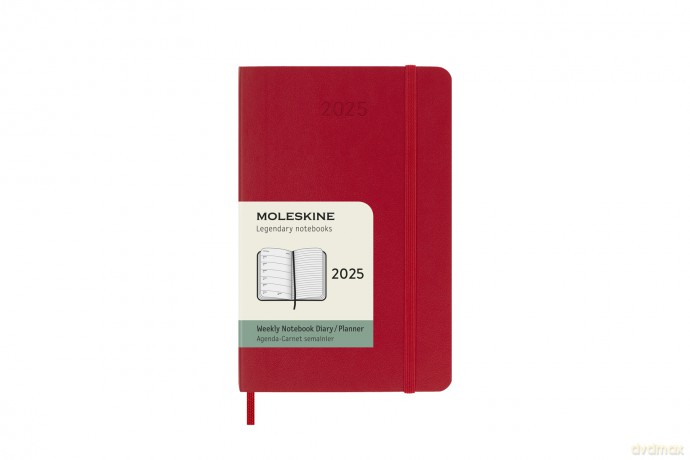 Kalendarz 2025 12M Moleskine P tygodniowy Scarlet Red 9x14 [KALENDARZ]