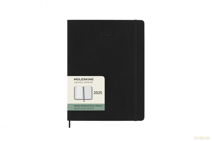 Kalendarz 2025 12M Moleskine XL tygodniowy czarny 19x25 [KALENDARZ]