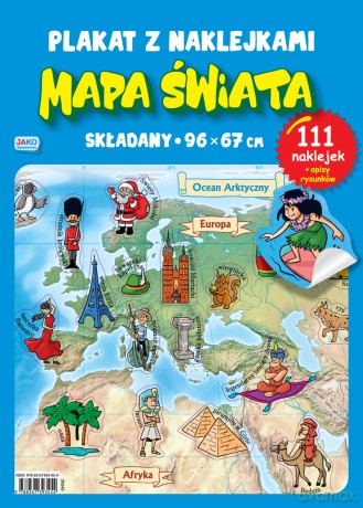 Plakat z naklejkami Mapa Świata [KALENDARZ]