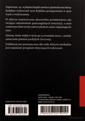 Kodeks wykroczeń. Kodeks postępowania w sprawach o wykroczenia. Przepisy [KSIĄŻKA]