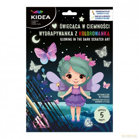 Wydrapywanka z kolorowanką Magic świecąca w ciemności
