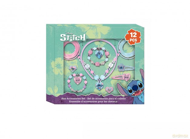 Zestaw biżuterii i akcesoriów do włosów Stitch 12 elementów ST00102