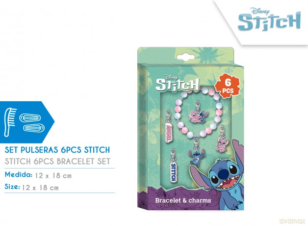 Zestaw bransoletka z zawieszkami Stitch 6 elementów ST00103