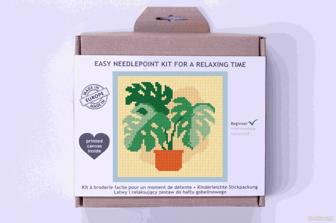 Zestaw do haftu mini gobelinowego Monstera w doniczce