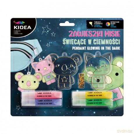 Zestaw zawieszek Misie świecących w ciemności