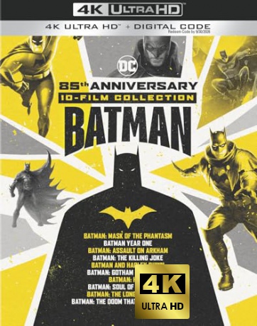 Batman 85th Anniversary Collection: Batman: Mask of the Phantasm / Year One / Assault on Arkham / The Killing Joke / Gotham by Gaslight / Hush / Soul of the Dragon / The Long Halloween / The Doom That Came to Gotham / Batman and Harley Qui [10xBlu-Ray 4K]