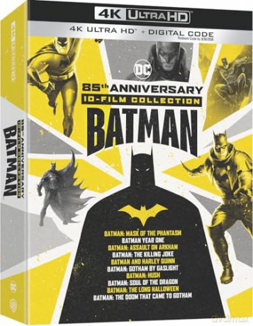 Batman 85th Anniversary Collection: Batman: Mask of the Phantasm / Year One / Assault on Arkham / The Killing Joke / Gotham by Gaslight / Hush / Soul of the Dragon / The Long Halloween / The Doom That Came to Gotham / Batman and Harley Qui [10xBlu-Ray 4K]