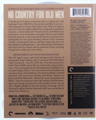 No Country for Old Men (To nie jest kraj dla starych ludzi) (The Criterion Collection) [Blu-Ray 4K]+[Blu-Ray]