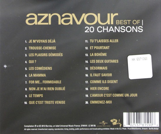 Charles Aznavour: Best Of 20 Chansons (PL) [CD]