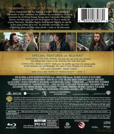 The Hobbit: The Battle of Five Armies (Hobbit: Bitwa Pięciu Armii) [Blu-Ray]
