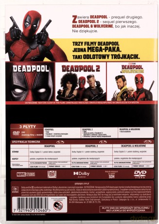 Deadpool 1-3 Kolekcja 3 Filmów [3DVD]