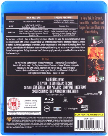 Led Zeppelin: The Song Remains The Same [Blu-Ray]