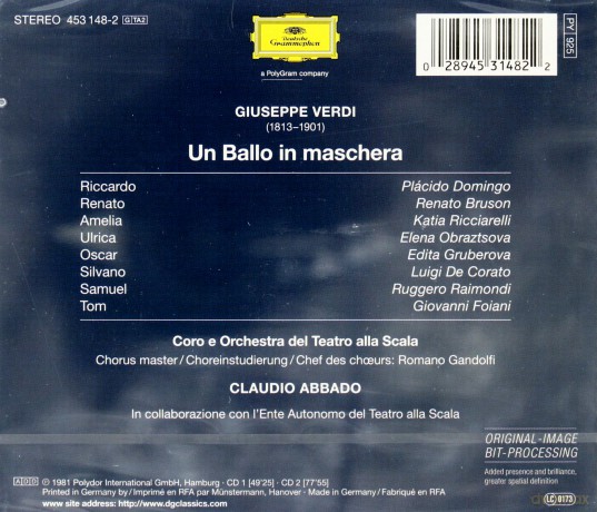 Verdi: Un ballo in maschera [2CD]