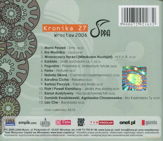 Różni Wykonawcy: Kronika 27. Przeg. Pios. Wroclaw 2006 [CD]