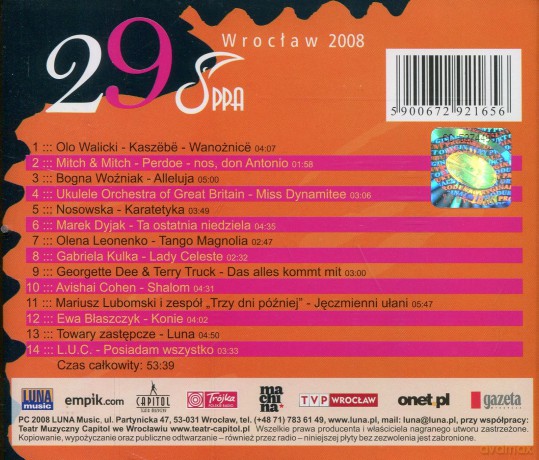 Różni Wykonawcy: Kronika 29. Przeg. Pios. Wroclaw 2008 [CD]