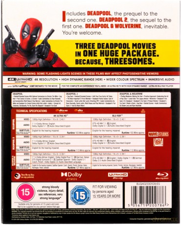 Deadpool 1-3 [3xBlu-Ray 4K]+[3xBlu-Ray]