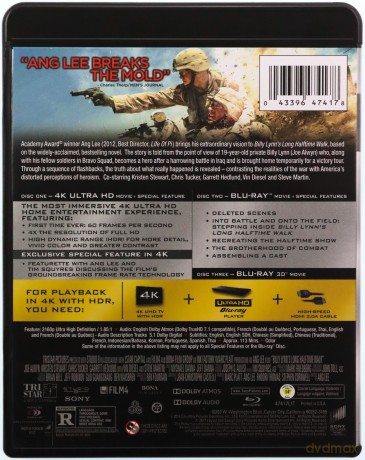 Billy Lynn's Long Halftime Walk (Najdłuższy marsz Billy'ego Lynna) [Blu-Ray 4K]+[Blu-Ray 3D]+[Blu-Ray]