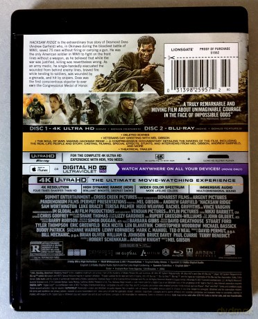 Hacksaw Ridge (Przełęcz ocalonych) [Blu-Ray 4K]+[Blu-Ray]