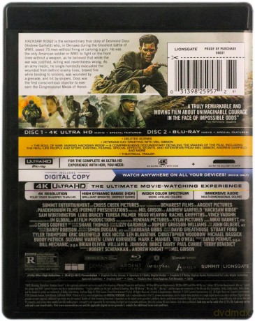 Hacksaw Ridge (Przełęcz ocalonych) [Blu-Ray 4K]+[Blu-Ray]