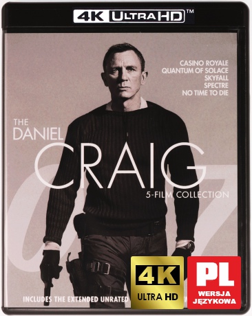 007 James Bond: The Daniel Craig Collection: Casino Royale / Quantum of Solace / Skyfall / Spectre / No Time to Die [BOX] [5xBlu-Ray 4K]+[5xBlu-Ray]