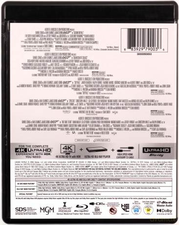 007 James Bond: The Daniel Craig Collection: Casino Royale / Quantum of Solace / Skyfall / Spectre / No Time to Die [BOX] [5xBlu-Ray 4K]+[5xBlu-Ray]