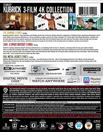 Kubrick 3-Film Collection: 2001: Odyseja kosmiczna / Lśnienie / Full Metal Jacket [3xBlu-Ray 4K]+[4xBlu-Ray]