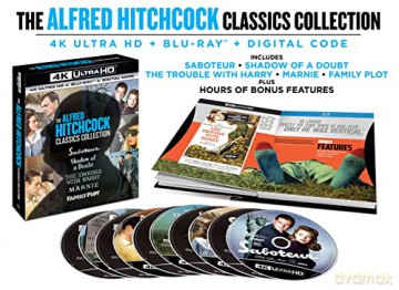 The Alfred Hitchcock Classics Collection: Saboteur / Shadow of a Doubt / The Trouble with Harry / Marnie / Family Plot [5xBlu-Ray 4K]+[5xBlu-Ray]