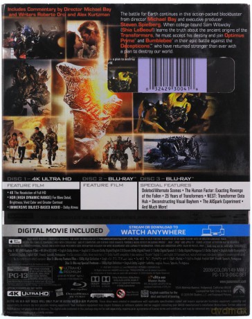 Transformers: Revenge of the Fallen (Transformers: Zemsta upadłych) [Blu-Ray 4K]+[Blu-Ray]