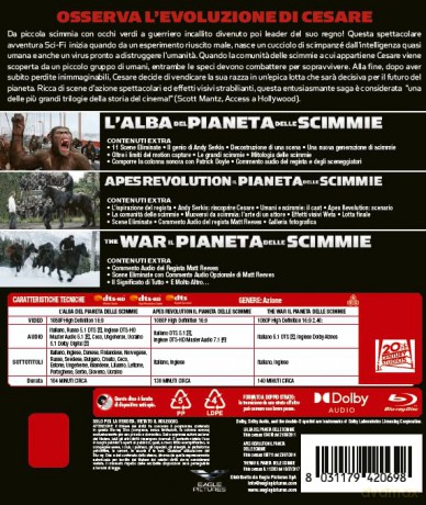 Cofanetto "Il Pianeta Delle Scimmie - Trilogia" (3 Film) - Bd [Blu-Ray]