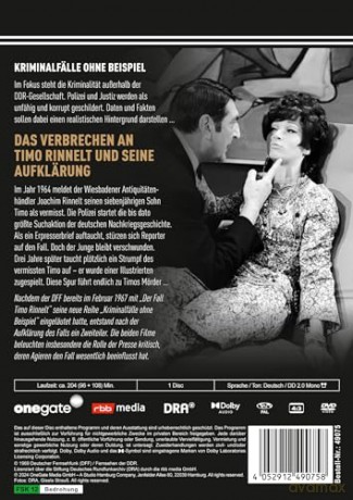 Das Verbrechen an Timo Rinnelt und seine Aufklärung (Kriminalfälle ohne Beispiel) (DDR TV-Archiv) [DVD]