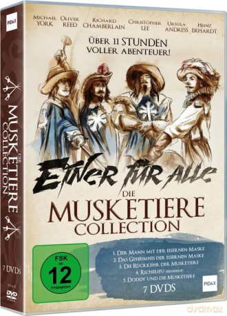 Die Musketiere Film Collection - Einer für alle, alle für einen - Spannende Abenteuer mit den Figuren aus den Romanen von Alexandre Dumas (Richelieu, eisernen Maske, Geheimnis) [DVD]
