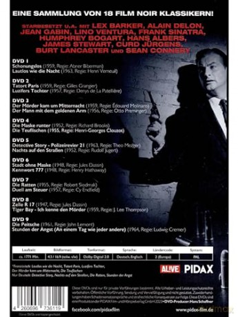 Film Noir Box - Die dunkle Seite des Kinos - 18 unvergessliche Meisterwerke der Film Noir Klassiker in einer Edition - Sammlerbox (Pidax Film-Klassiker) [DVD]