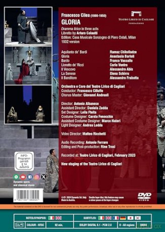 GLORIA, Dramma lirico in three acts [DVD]