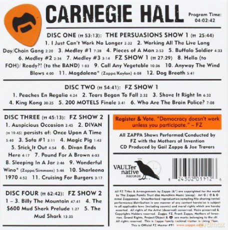 Frank Zappa: Carnegie Hall 1971 [4CD]