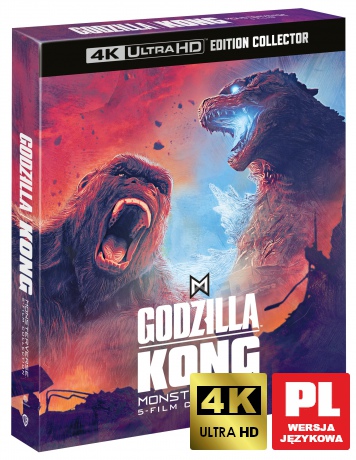 Monsterverse: Godzilla/Kong: Wyspa Czaszki/Godzilla II: Król potworów/Godzilla vs. Kong/Godzilla i Kong: Nowe imperium [10xBlu-Ray 4K]