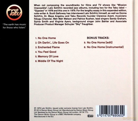 Lalo Schifrin: No One Home [CD]