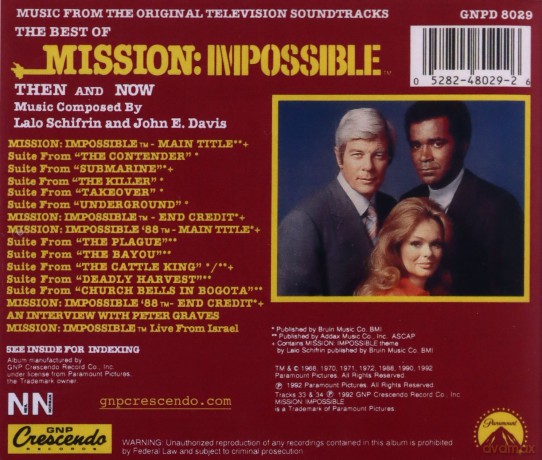 The Best Of Mission Impossible soundtrack (Lalo Schifrin and John E. Davis) [CD]