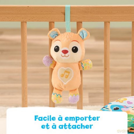 VTech - Libro in tessuto per bambini con piccolo orsacchiotto musicale e interattivo, giocattolo di risveglio sensoriale, regalo per bambini dai 3 mesi - contenuto in francese [DVD]