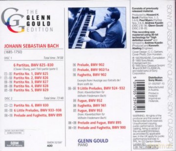 Glenn Gould: Bach: Partitas, Preludes Fugues (Glenn Gould Edition) [2CD]