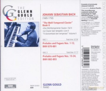 Glenn Gould: Bach: The Well-Tempered Clavier, Book 2 [2CD]