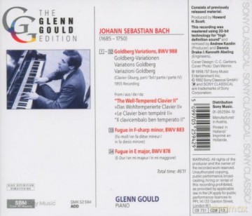 Glenn Gould: Bach: Goldberg Variations, BWV 988 - The Historic 1955 Debut Recording [CD]