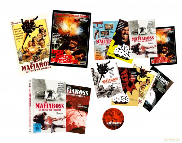 Der Mafiaboss - Sie töten wie Schakale - Mario Adorf + Henry Silva Mediabook Premium 28seitiges Booklet Cover A - Inkl. Poster A4, 2seitig gefaltet, 7 Postkarten + 1 Untersetzer - Limitiert [Blu-Ray]