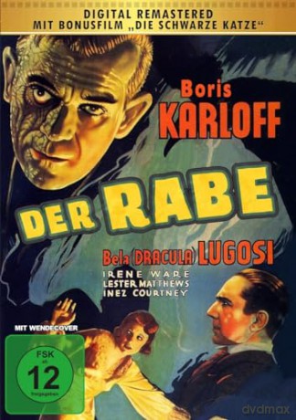 Der Rabe (The Raven) + Die schwarze Katze (The Black Cat) Beide Edgar Allen Poe Kult-Klassiker mit Boris Karloff (bk: Frankenstein) und Bela Lugisi (UNCUT) [DVD]