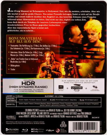 Body Double (Świadek mimo woli) (steelbook) [Blu-Ray 4K]+[Blu-Ray]