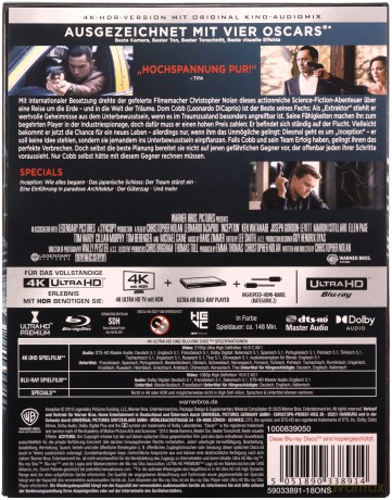 Incepcja (steelbook) [Blu-Ray 4K]+[2xBlu-Ray]