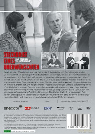 Steckbrief eines Unerwünschten - Nach Reportagen von Günter Wallraff (DDR TV-Archiv) [DVD]